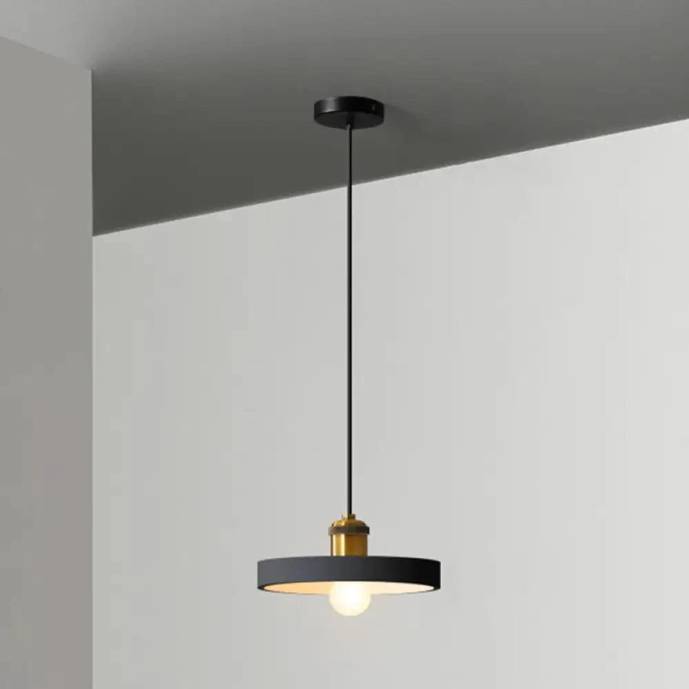 Metal LED Suspension Light with Minimalist Loft Shade Black / G Norenza