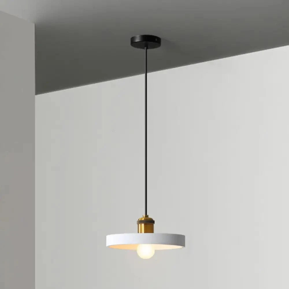 Metal LED Suspension Light with Minimalist Loft Shade White / G Norenza