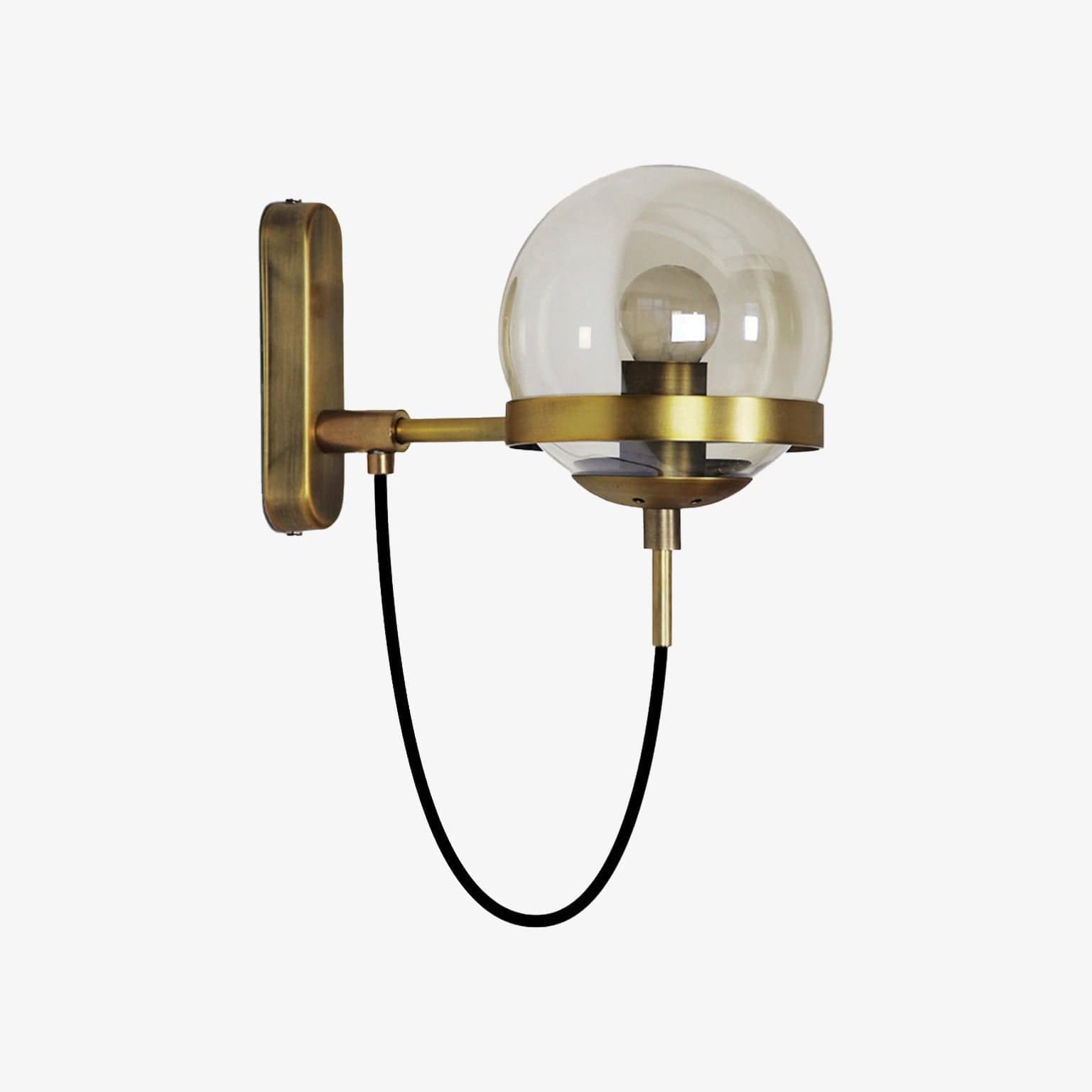 Metal LED Wall Sconce with Glass Globe Gold Norenza