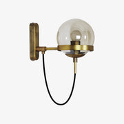 Metal LED Wall Sconce with Glass Globe Gold Norenza