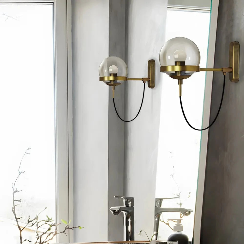 Metal LED Wall Sconce with Glass Globe Norenza
