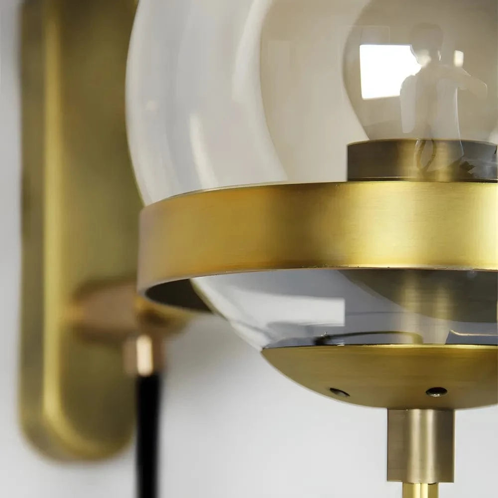 Metal LED Wall Sconce with Glass Globe Norenza