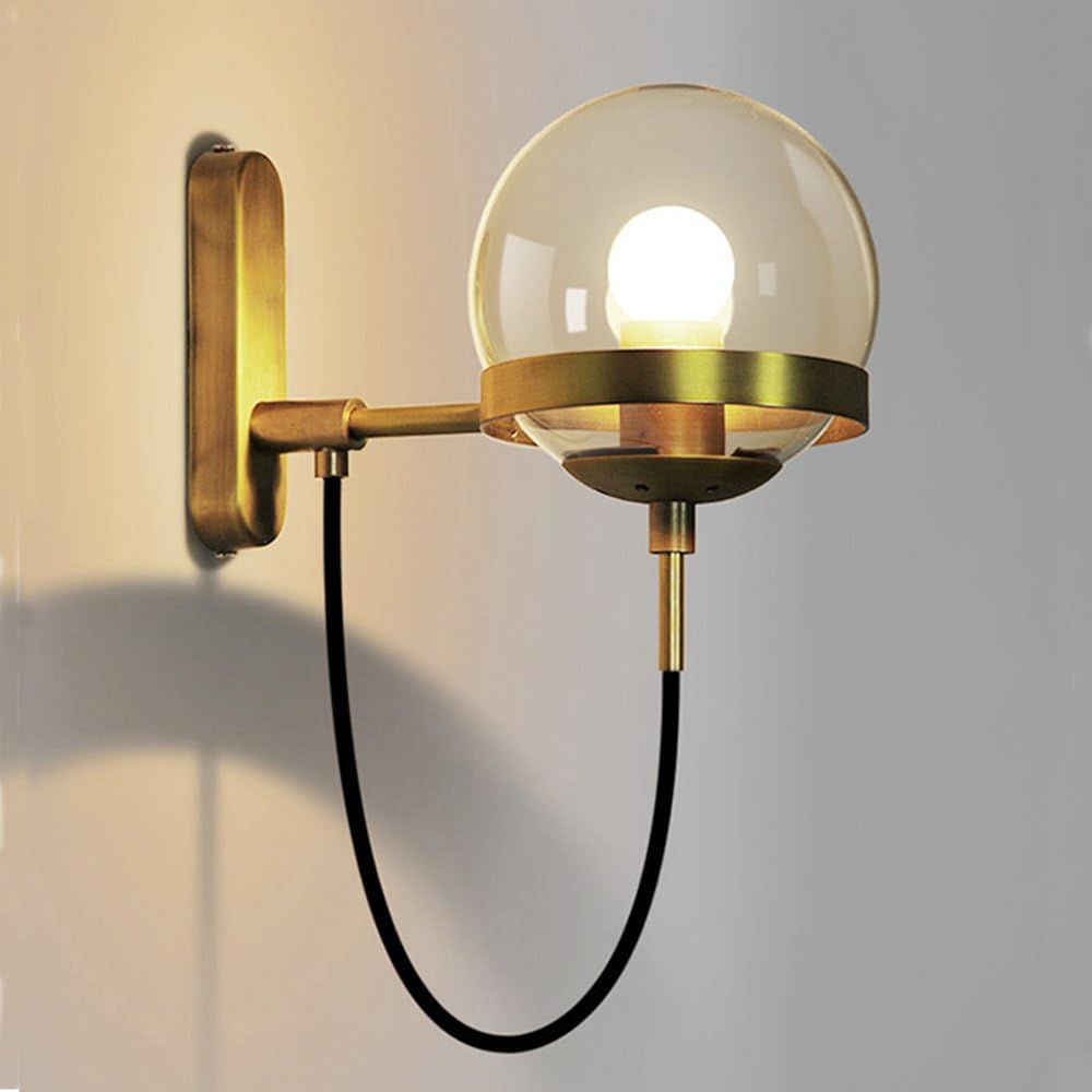 Metal LED Wall Sconce with Glass Globe Norenza