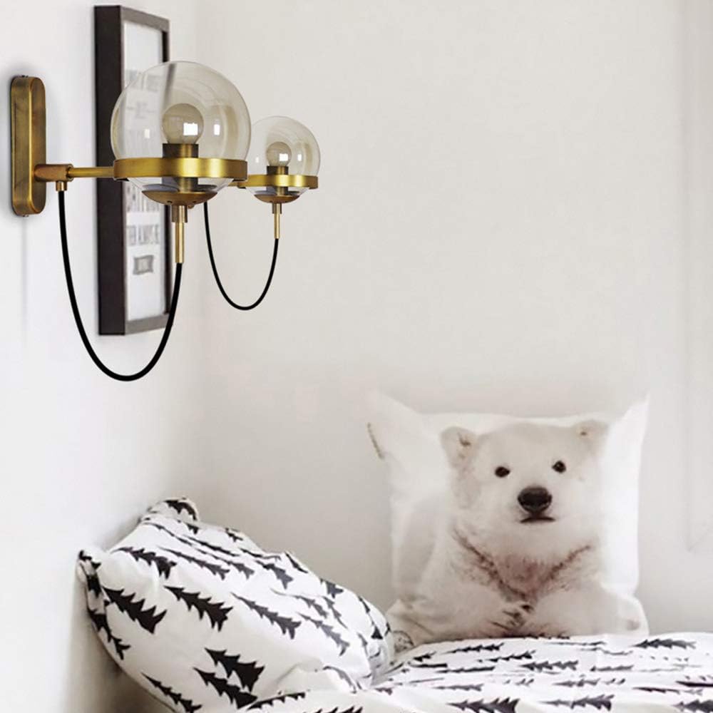 Metal LED Wall Sconce with Glass Globe Norenza