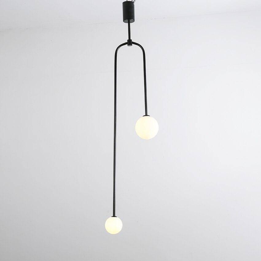 Metal Suspension Design LED Light with Double Glass Sphere Fly Black Norenza