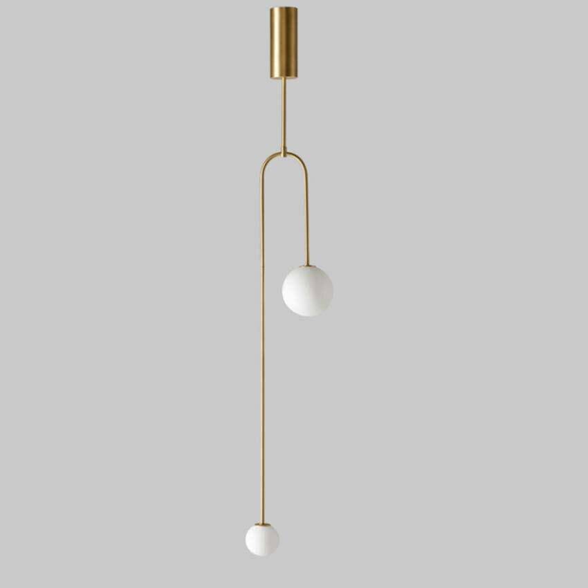 Metal Suspension Design LED Light with Double Glass Sphere Fly Gold Norenza