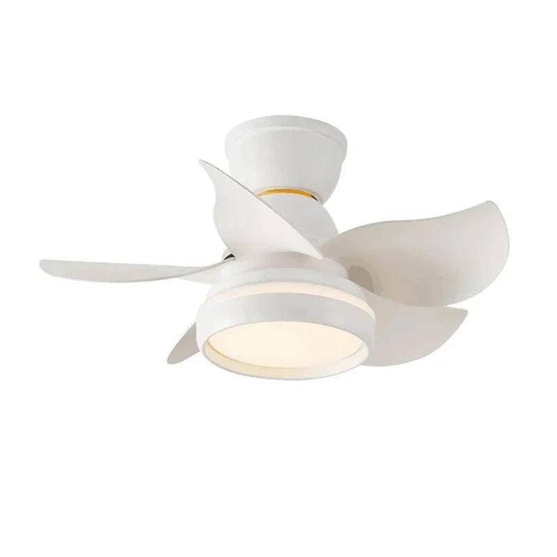 Mini Ceiling Fan with Light and Remote Control White Norenza