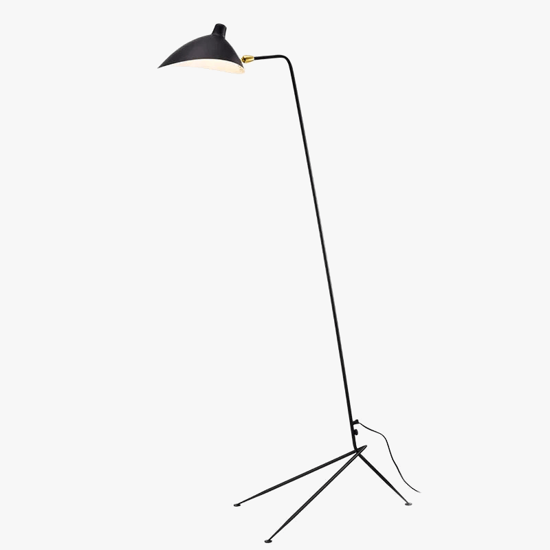 Minimalist Black Metal Floor Lamp with Rotating Shade Norenza