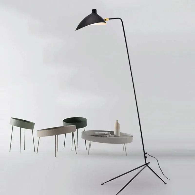 Minimalist Black Metal Floor Lamp with Rotating Shade Norenza