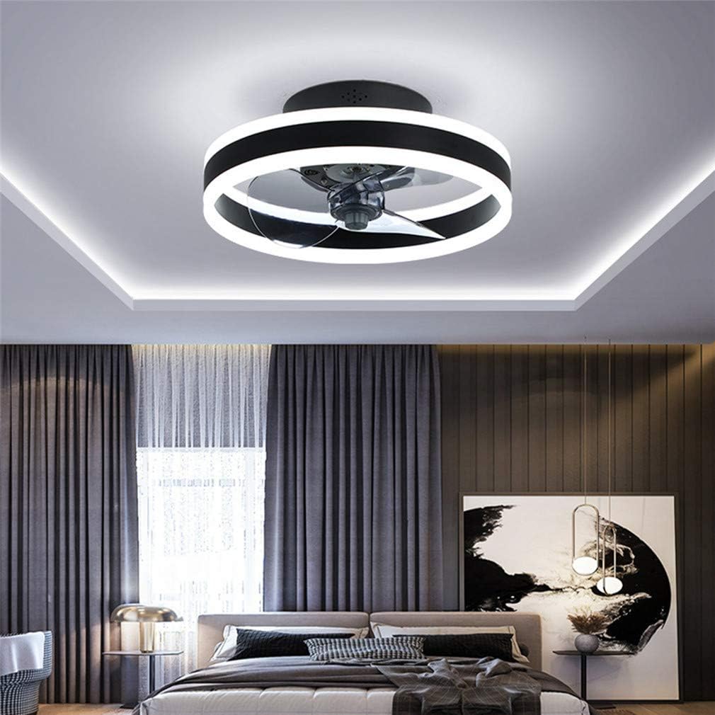 Minimalist Ceiling Fan with LED Crystal Light and Remote Control Black / Basic Norenza