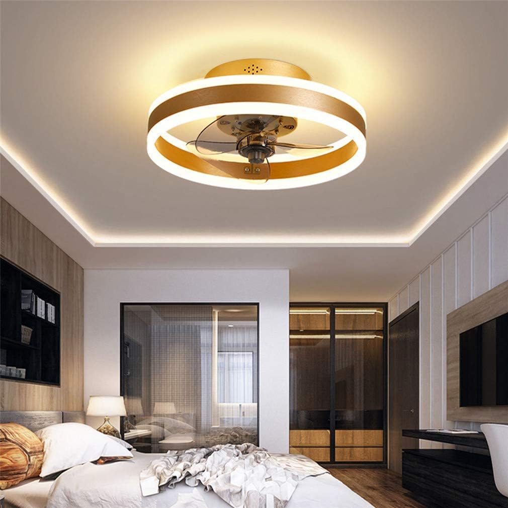 Minimalist Ceiling Fan with LED Crystal Light and Remote Control Gold / Basic Norenza