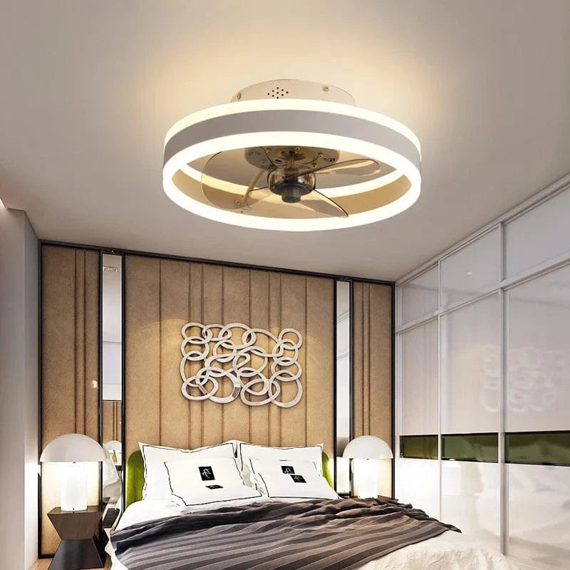 Minimalist Ceiling Fan with LED Crystal Light and Remote Control Norenza