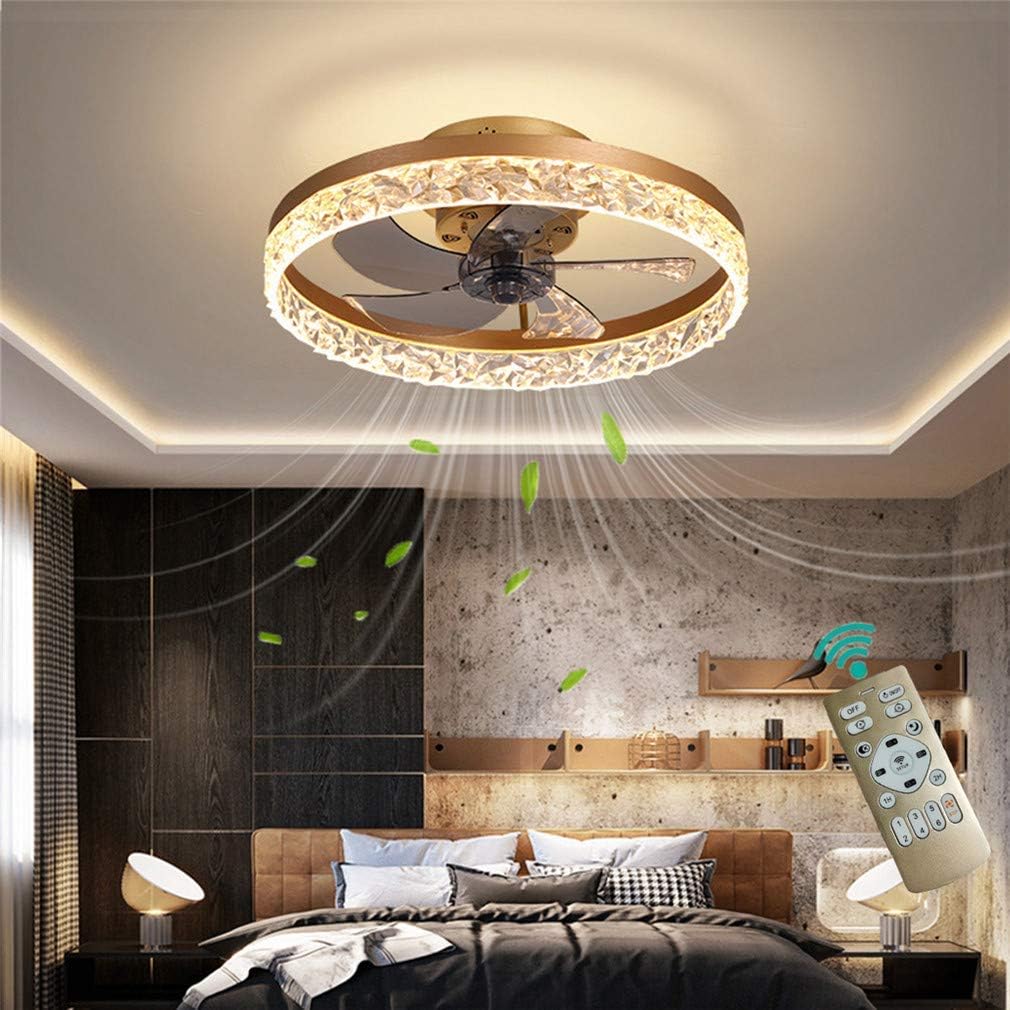 Minimalist Ceiling Fan with LED Crystal Light and Remote Control Norenza