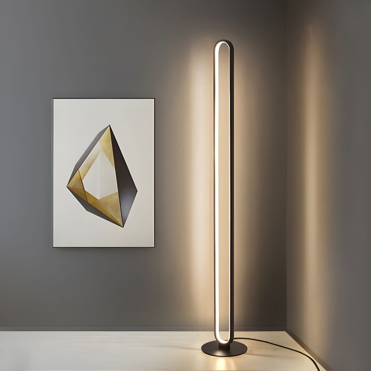 Minimalist Copper LED Floor Lamp for Nordic Home Decor Black Norenza