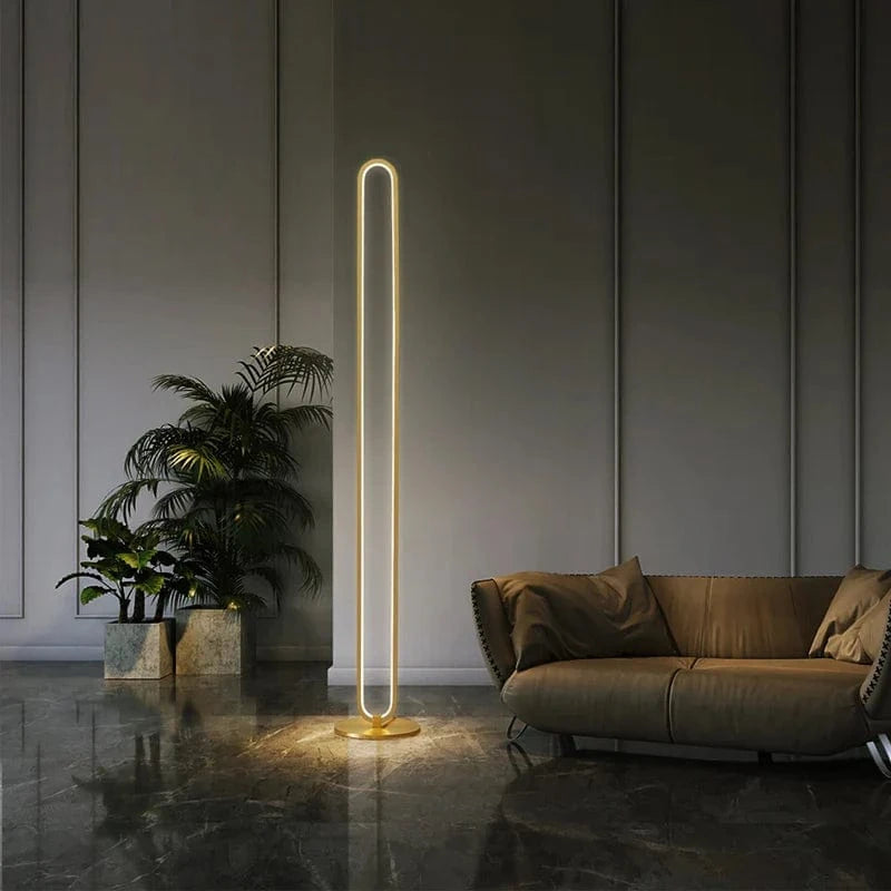 Minimalist Copper LED Floor Lamp for Nordic Home Decor Norenza