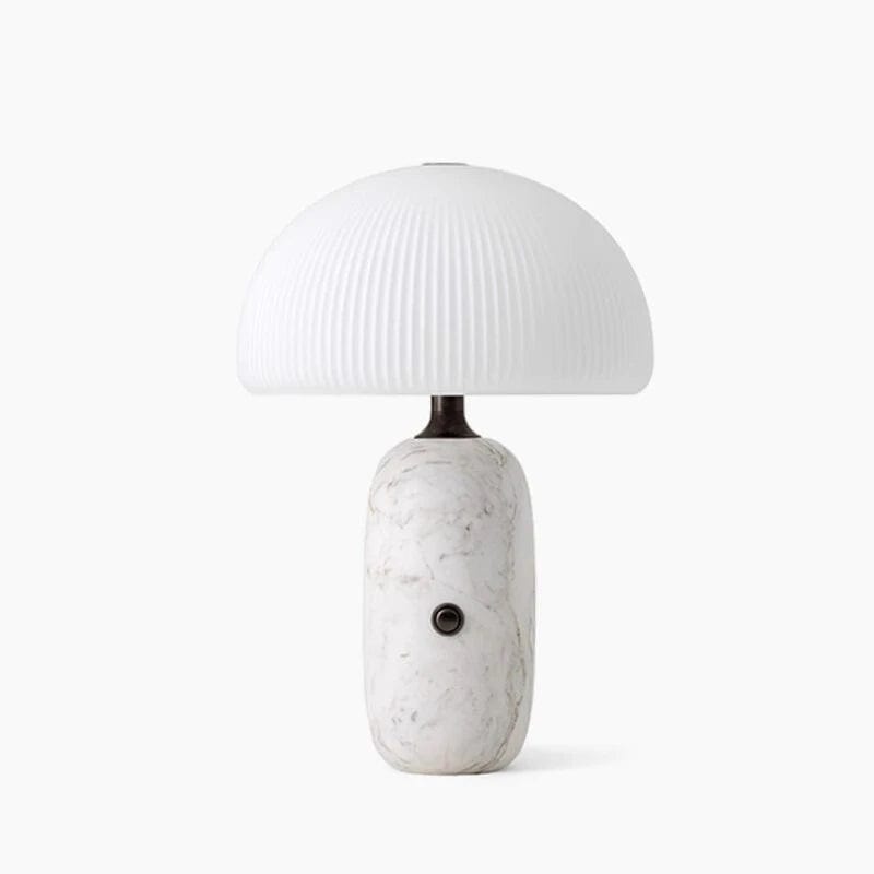 Minimalist Marble Desk Lamp with LED Lighting White Norenza