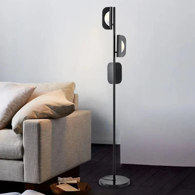 Minimalist Marble Floor Lamp for Modern Interior Decor Black Norenza