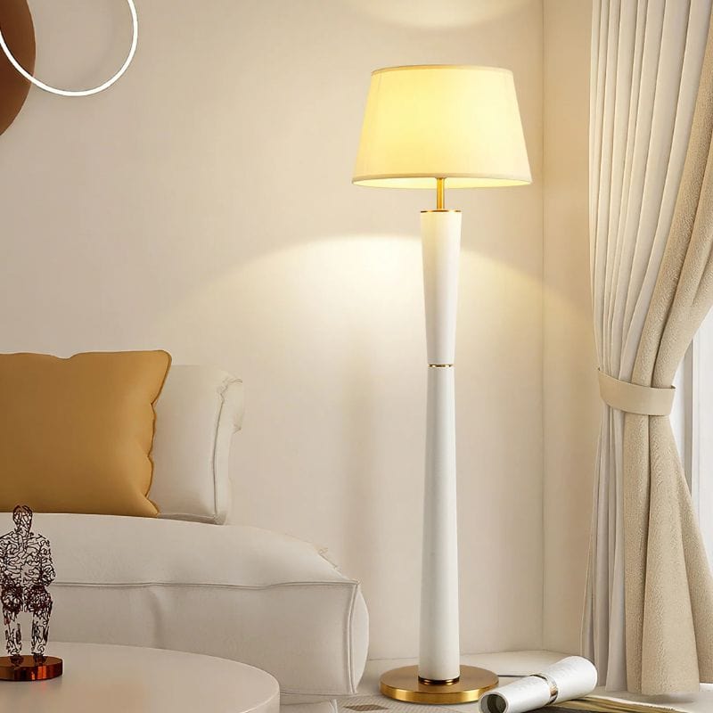 Minimalist Nordic Design Leather Floor Lamp in Iron Norenza