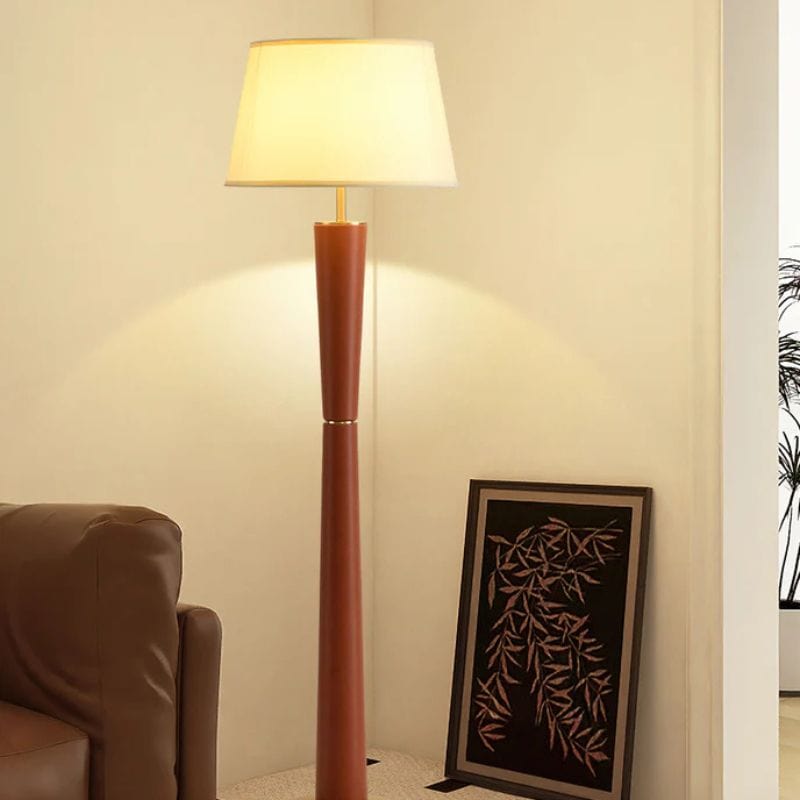 Minimalist Nordic Design Leather Floor Lamp in Iron Norenza