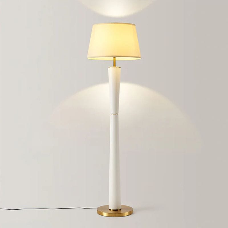 Minimalist Nordic Design Leather Floor Lamp in Iron White Norenza