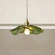 Minimalist Nordic Japanese Style Brass and Glass Pendant Light for Restaurant, Bedroom, Balcony, and Bar Green Norenza