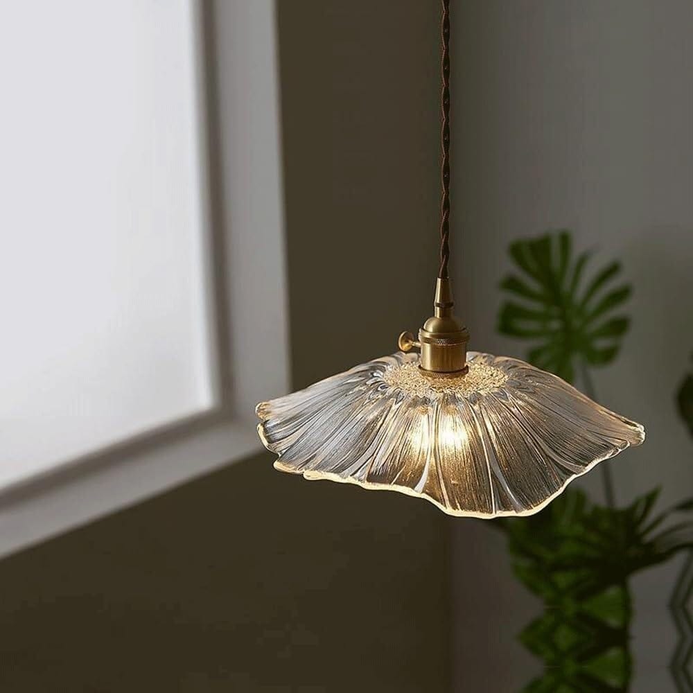 Minimalist Nordic Japanese Style Brass and Glass Pendant Light for Restaurant, Bedroom, Balcony, and Bar Norenza