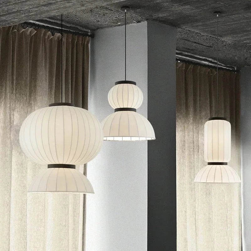 Minimalist Nordic Wabi Sabi Silk LED Pendant Light Norenza