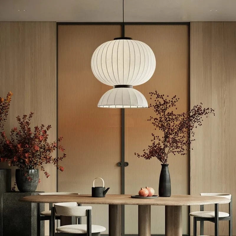 Minimalist Nordic Wabi Sabi Silk LED Pendant Light Norenza