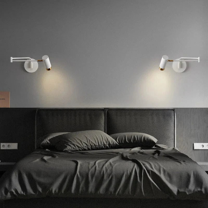 Minimalist Nordic Wall-Mounted Bedside Lamp with Pivot Arm Norenza