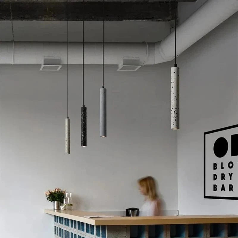 Minimalist Terrazzo Pendant Light for Dining Room or Bedroom Gray Norenza