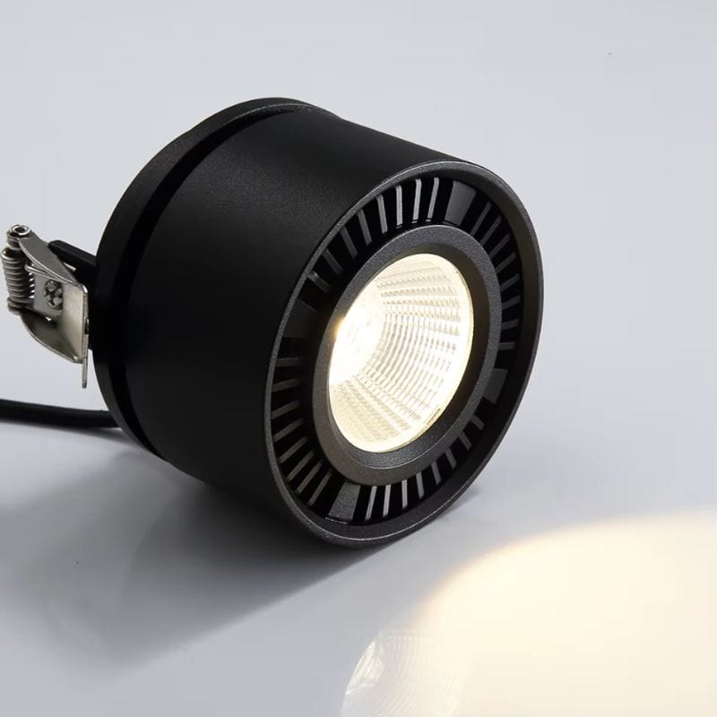 Modern 360° Adjustable Round LED Spot Light Black Norenza