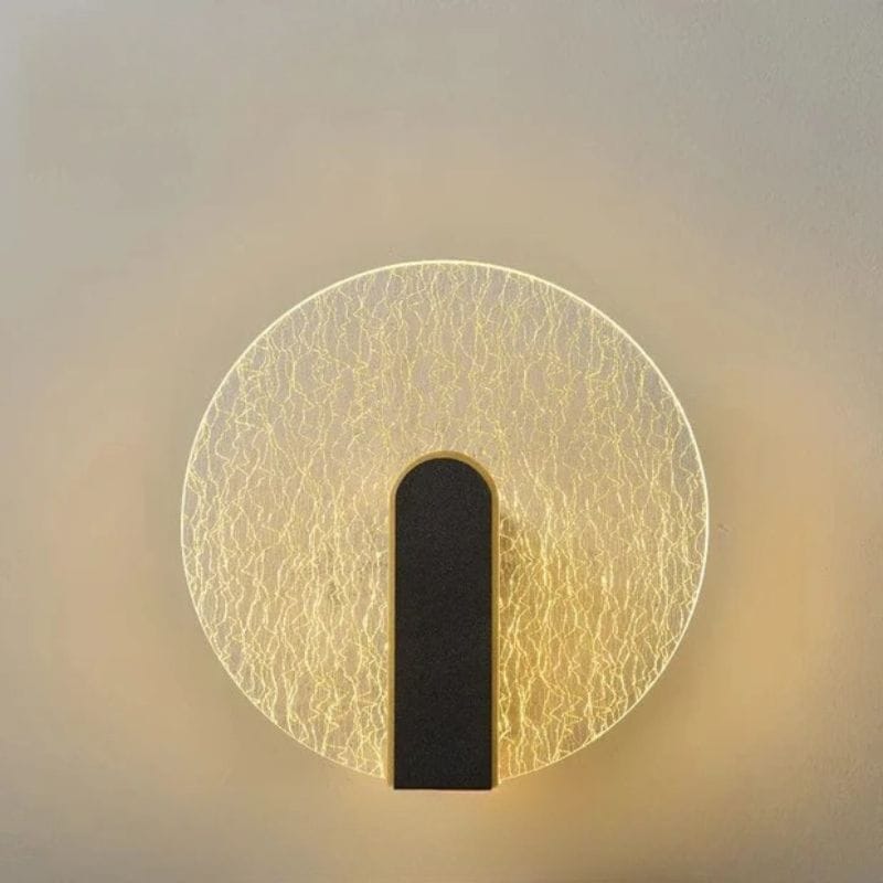 Modern Acrylic Wall Lamp with Textured Glass Effect for Elegant Bedrooms Circle Norenza