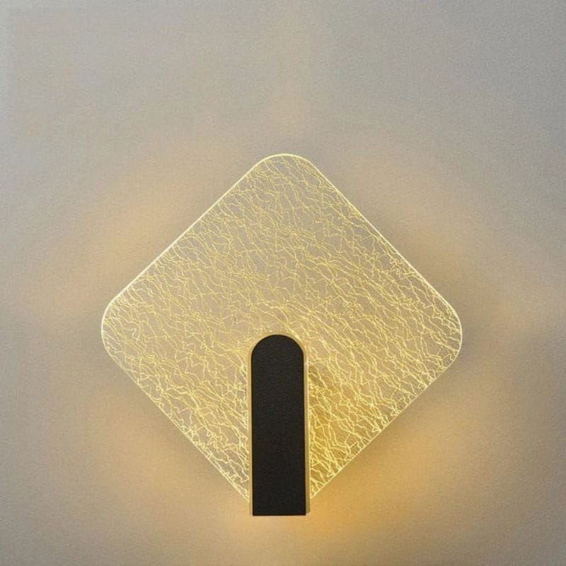 Modern Acrylic Wall Lamp with Textured Glass Effect for Elegant Bedrooms Rhombus Norenza