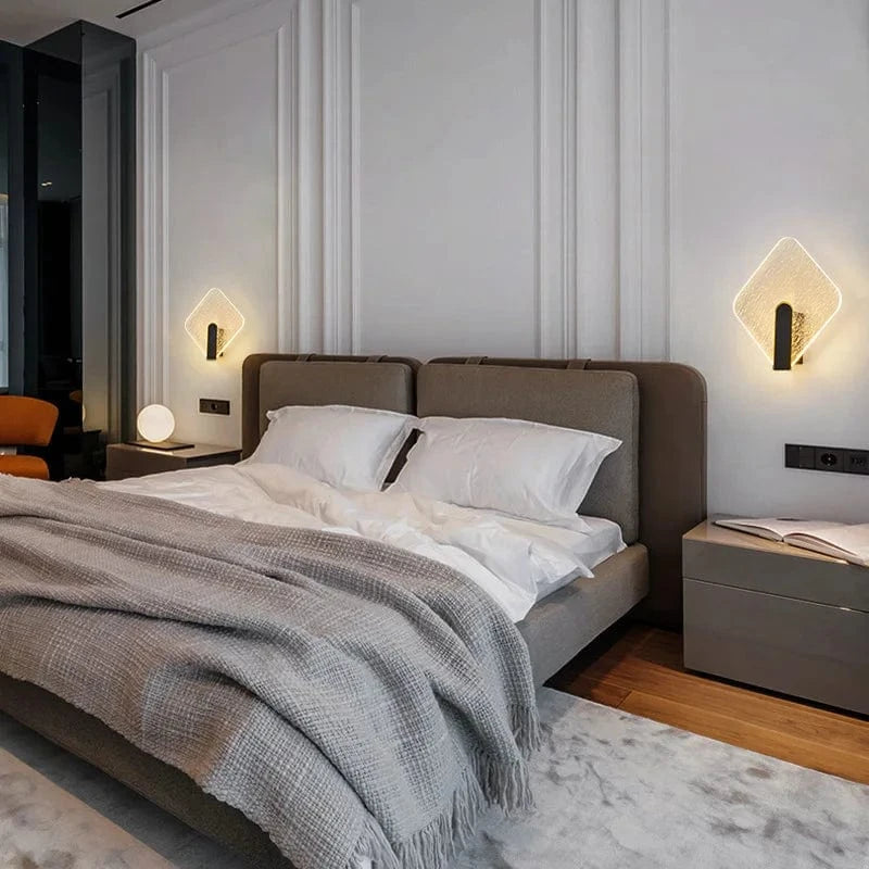 Modern Acrylic Wall-Mounted Diamond Pattern Bedside Lamp Norenza