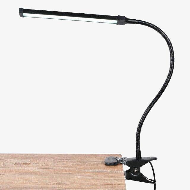Modern Aluminum Clip-On Desk Lamp with USB Black Norenza