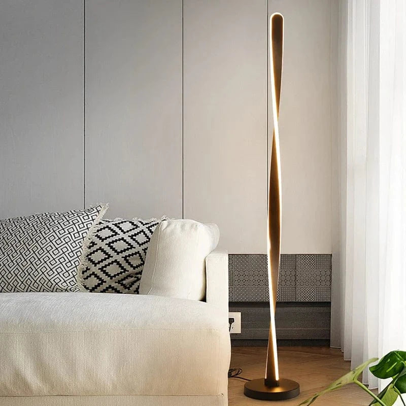 Modern Aluminum Floor Lamp with Dimmable Brightness for Home Decor Black Norenza