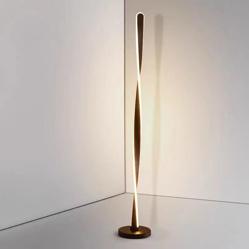 Modern Aluminum Floor Lamp with Dimmable Brightness for Home Decor Black Norenza