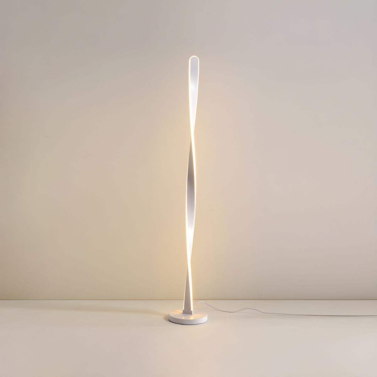 Modern Aluminum Floor Lamp with Dimmable Brightness for Home Decor White Norenza