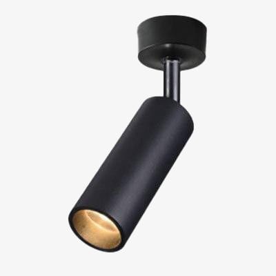 Modern Aluminum LED Cylinder Spot Light Rail Black Norenza