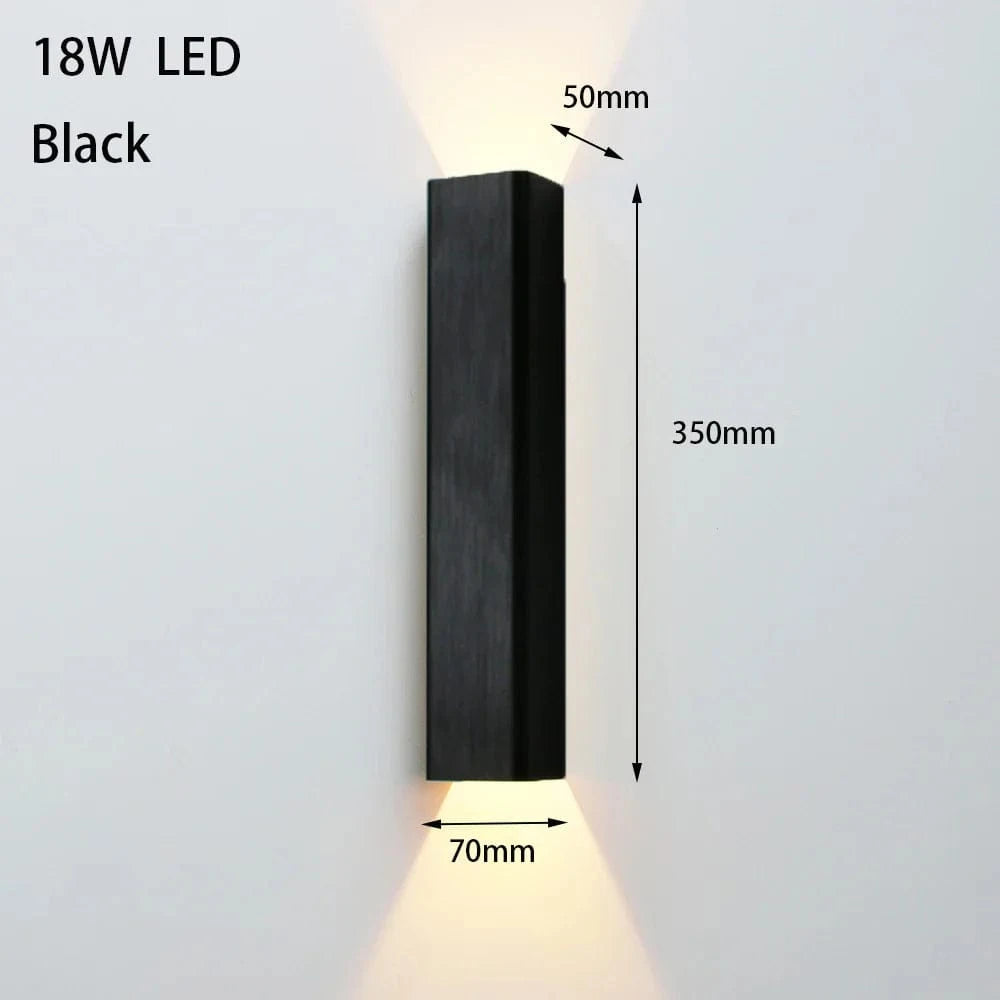 Modern Aluminum LED Wall Sconce for Home, Bedroom, Living Room, Hallway Décor Black Norenza