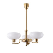 Modern Art Deco Glass Pendant Light in Bauhaus Design Gold / 3 lights Norenza