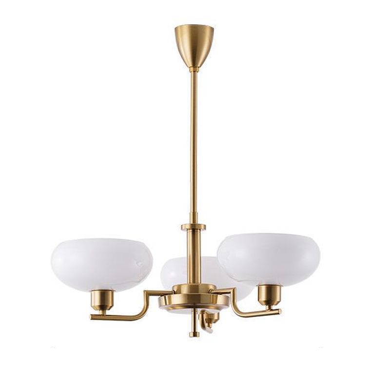 Modern Art Deco Glass Pendant Light in Bauhaus Design Gold / 3 lights Norenza