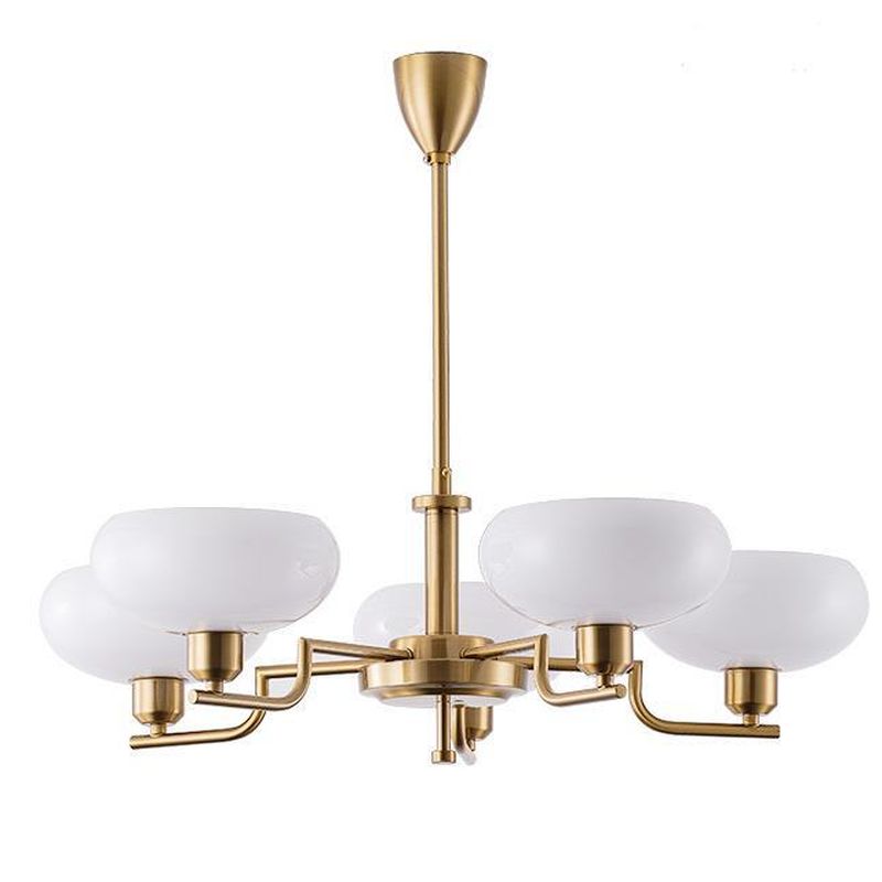 Modern Art Deco Glass Pendant Light in Bauhaus Design Gold / 5 lights Norenza