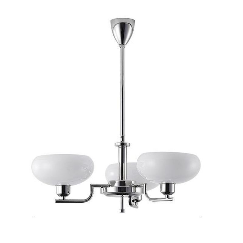 Modern Art Deco Glass Pendant Light in Bauhaus Design Silver / 3 lights Norenza