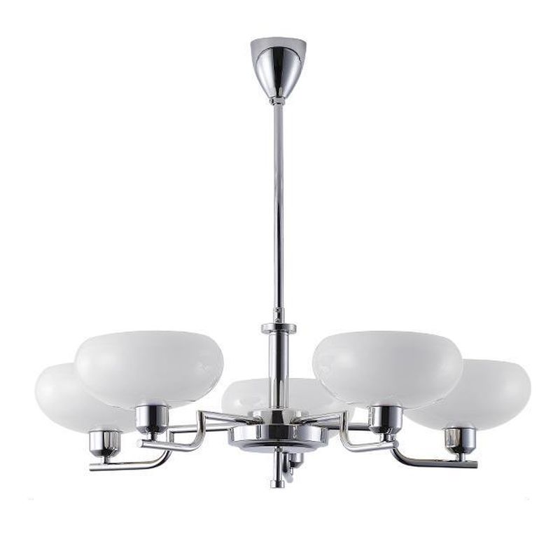 Modern Art Deco Glass Pendant Light in Bauhaus Design Silver / 5 lights Norenza