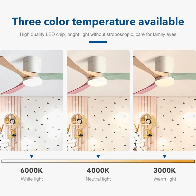 Modern Black ABS Ceiling Fan with LED Light and Remote Control Norenza