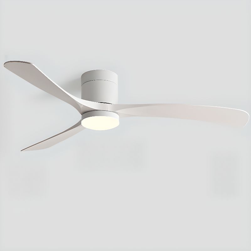 Modern Black ABS Ceiling Fan with LED Light and Remote Control White Norenza