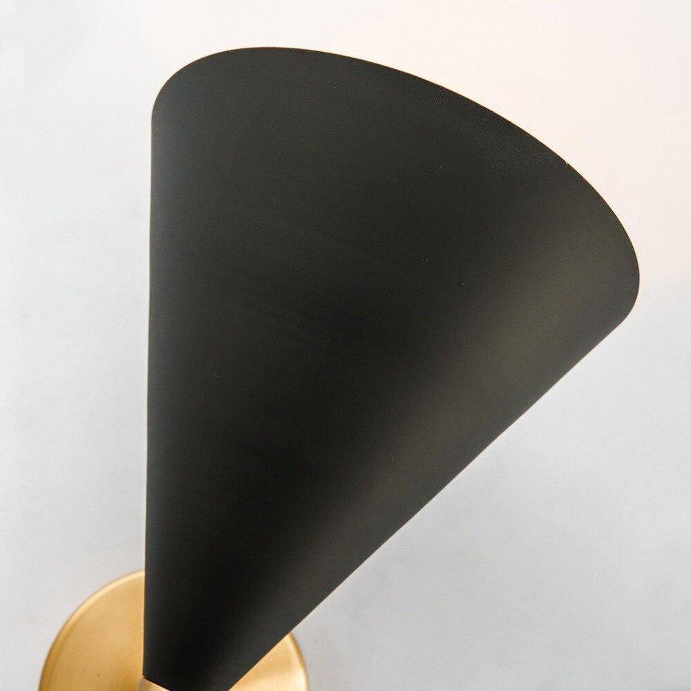 Modern Black and Gold Double Cone Wall Sconce Norenza