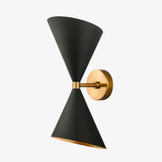 Modern Black and Gold Double Cone Wall Sconce Norenza