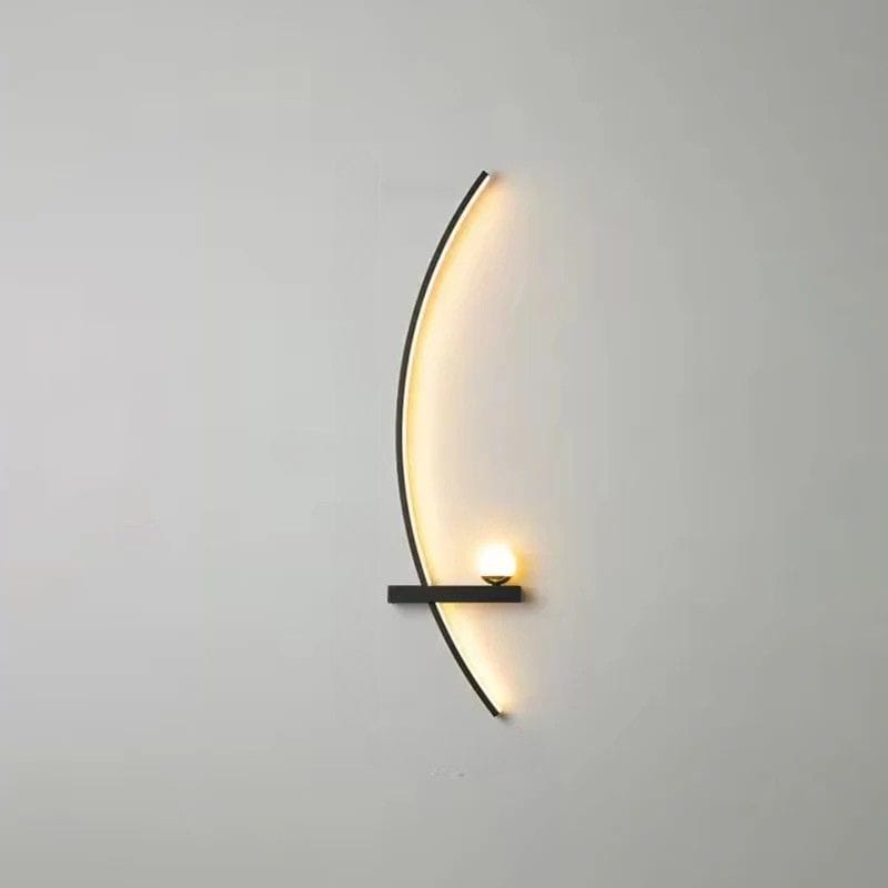Modern Black LED Wall Sconce - Minimalist Decorative Light for Bedroom, Study, and Home Black / Left Norenza
